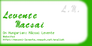 levente macsai business card